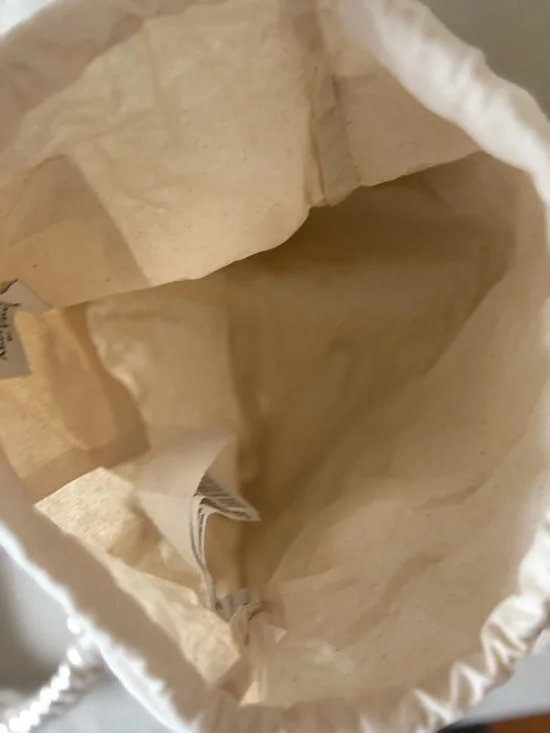 Abercrombie & Fitch NWOT Cream Macramé Drawstring Bag - Picture 4 of 5